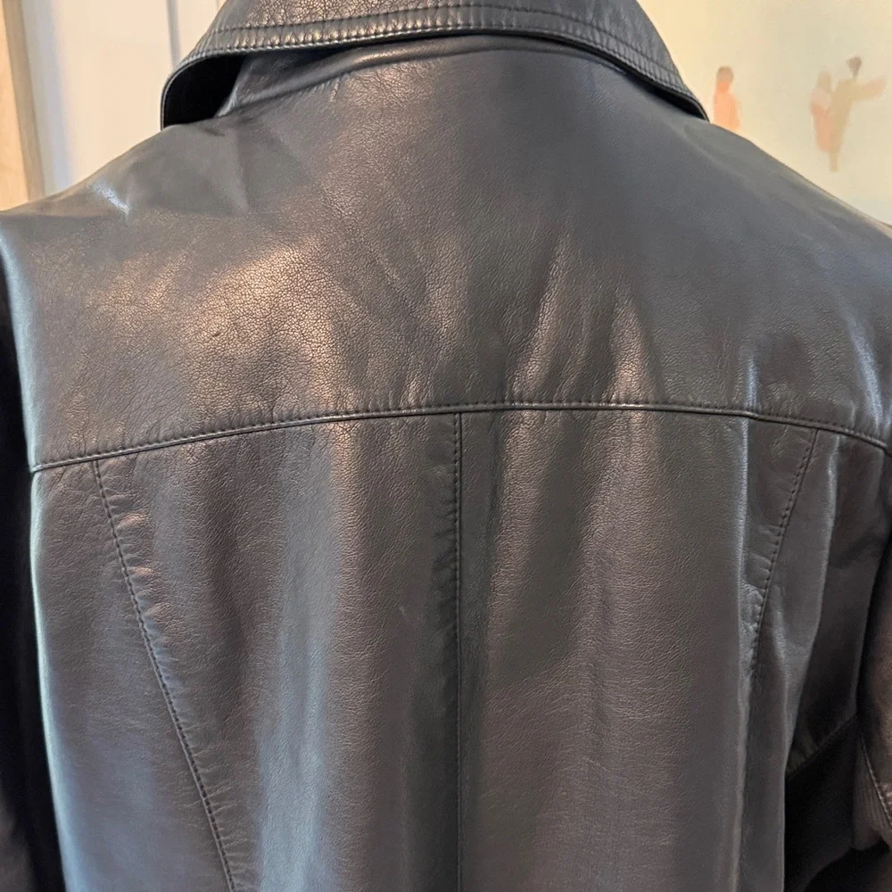 Kenneth Cole Reaction Navy Pleather Jacket Size 1X - Picture 7 of 12